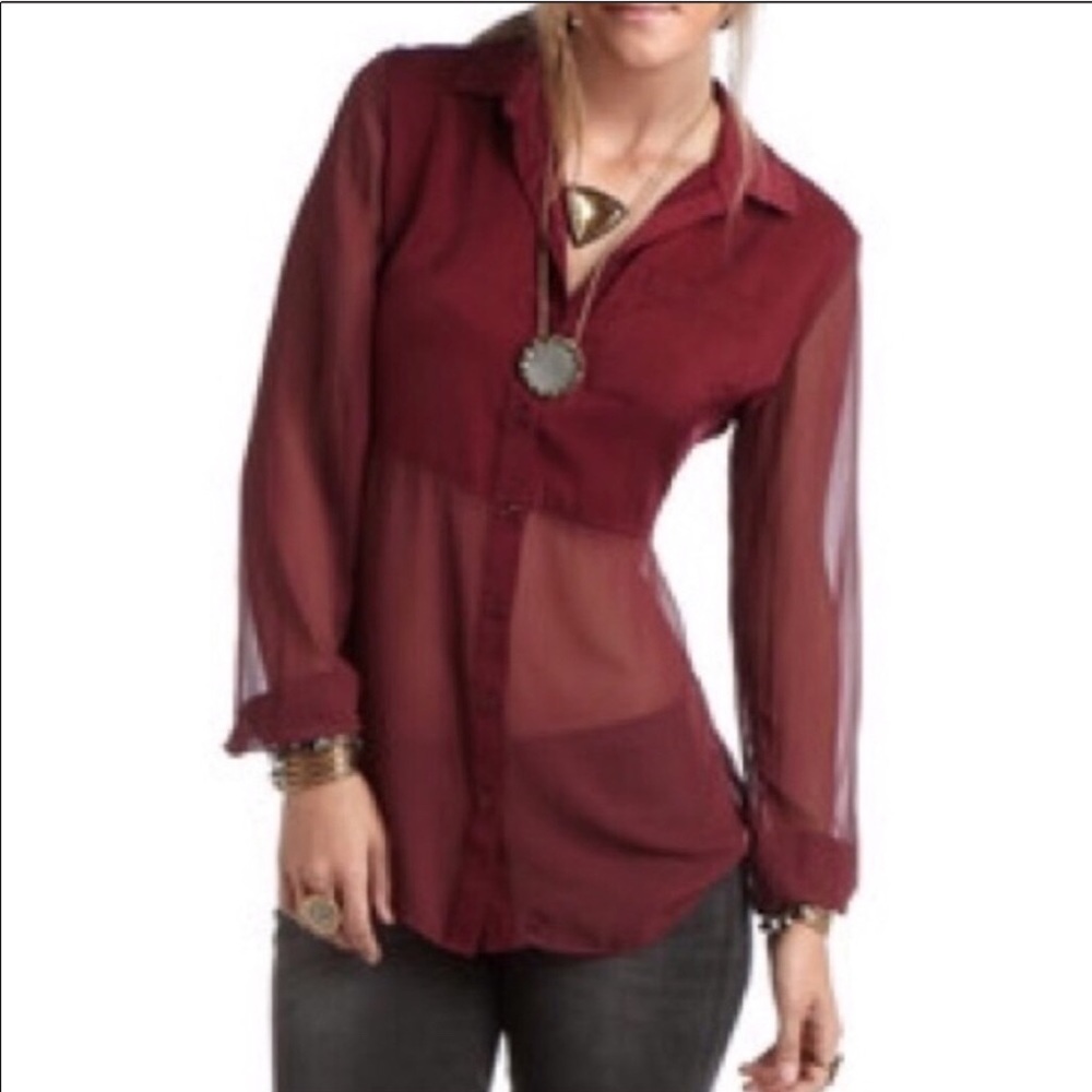 Free people burgundy blouse